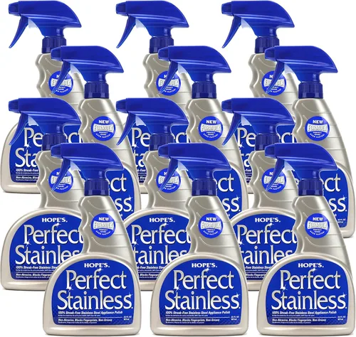 Vista 9 de HOPE'S Perfect - Limpiador y pulidor de acero inoxidable con paño de microfibra, 22 onzas, fórmula autopulidora sin rayas, bloquea las huellas