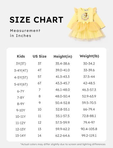 Vista 7 de Disney Vestido de tul de manga larga para bebé de princesa, disfraz de fiesta de cumpleaños