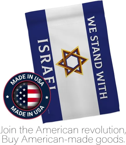 Vista 5 de Israel Flag We Stand with Israel American Flags Pack Tapiz Wall Room - Póster al aire libre Bandera de Israelí Campsite Home Banner