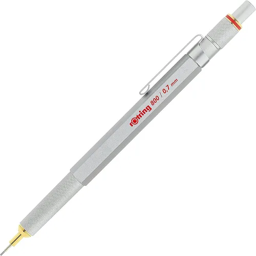 Vista 10 de Lápiz mecánico retráctil rOtring 800, 0.02 pulgadas, barril negro, Negro Barril