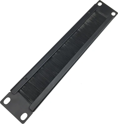 Vista 4 de Mini panel de gestión de cables de 1U de 10 pulgadas con tira de cepillo para entrada de cables en rack de servidores de 10 pulgadas, gabinete
