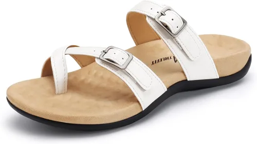 Vista 10 de Athlefit Sandalias ortopédicas para mujer con soporte de arco ajustable y cómodas para caminar