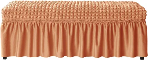 Vista 12 de SZJIAHTM Funda elástica suave para banco de comedor con falda, protector de reposapiés de poliéster, celosía de burbujas, fundas para banco de piano