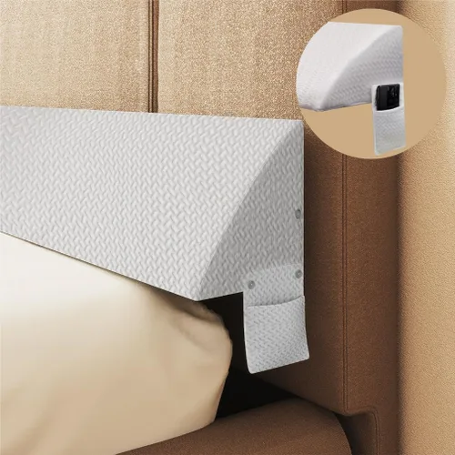 Vista 9 de Tapón de almohada de cuña para cama Queen, relleno de espacio de colchón con cuña triangular para espacio de cabecera, posición de bolsillo lateral