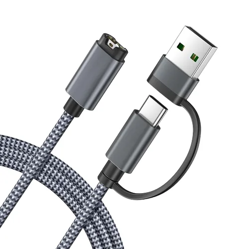 Vista 13 de Itramax Cable de carga 2 en 1 para Garmin Watch Cable de alimentación de 4 Ángulo - Negro