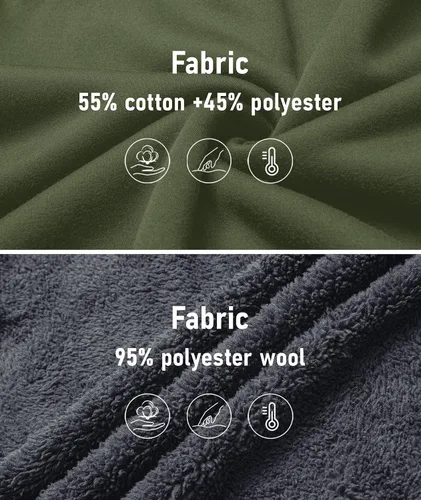 Vista 41 de SCODI Sudaderas con capucha para hombre, forro polar pesado, cremallera completa, forro de sherpa grueso, chaqueta con capucha