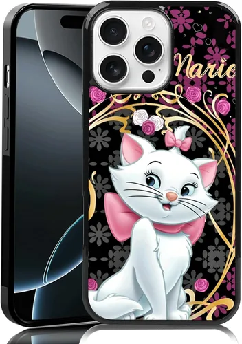 Vista 99 de Elegante funda de teléfono con diseño de gato Marie compatible con iPhone 11, funda de encaje dorado para iPhone, a prueba de golpes, rosa fucsia