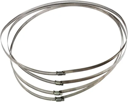 Vista 5 de 4 clips de manguera de metal de gran tamaño, abrazaderas de conducto de acero inoxidable, abrazaderas de tubería de 23.6 pulgadas, abrazaderas