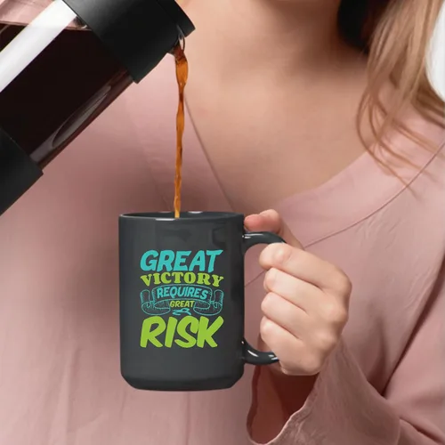 Vista 3 de Victory Day Gift Idea Great Risk for Great Reward 11oz 15oz Black Coffee Mug