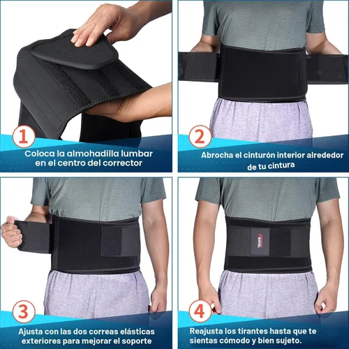 Vista 6 de FEATOL Soporte de espalda transpirable con almohadilla lumbar para mujeres y hombres, cinturón de soporte para alivio del dolor de espalda baja