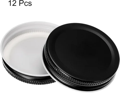 Vista 3 de uxcell Tapas para tarros de conserva, 2.76 pulgadas, boca regular, tapas de placa de hojalata a prueba de fugas para conservas de cocina