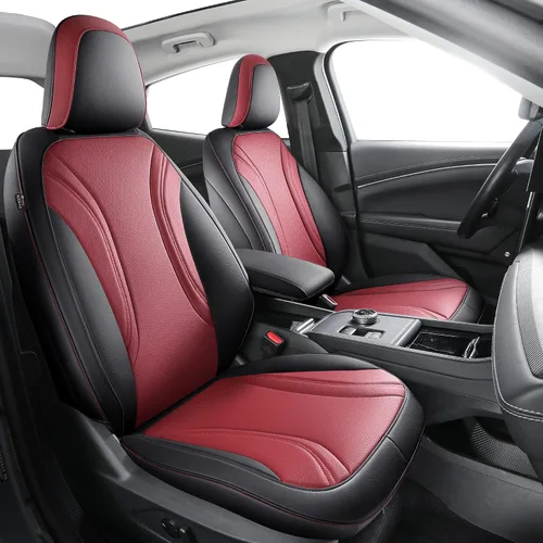 Vista 3 de 2 fundas de asiento delantero ajuste personalizado para Ford Mustang Mach E cuero sintético protector de cojín de asiento de coche para 2021 2022