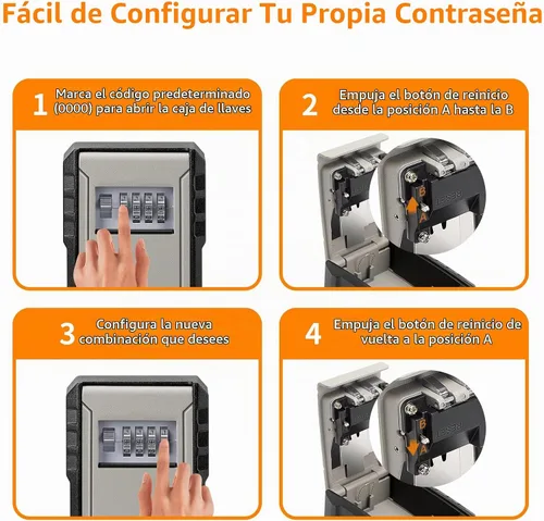 Vista 6 de Caja de bloqueo de llave de capacidad extra grande UPGRADE, caja de bloqueo de llave montada en la pared resistente a la intemperie para llaves