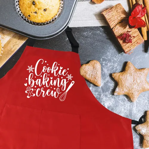Vista 2 de Delantales de Navidad para mujeres con bolsillos, delantales para hornear para mujeres y hombres, para cocinar a la parrilla, decoración de fiesta