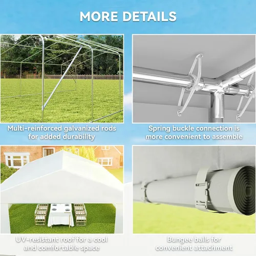Vista 6 de Outsunny Tienda de campaña resistente de 23 x 39 pies para fiestas, carpa para exteriores, carpa de boda, refugio para eventos, cochera, barbacoa