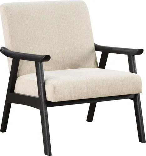 Vista 9 de OSP Home Furnishings Weldon Mid-Century - Sillón moderno, tela de carbón con marco acabado negro