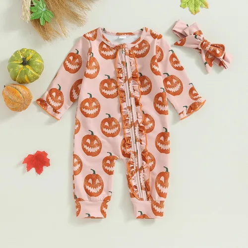 Vista 2 de Doisbetthsay Ropa de bebé recién nacida de Halloween, mameluco de manga larga para bebé, traje de Navidad