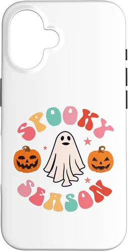 Vista 32 de Retro Halloween Cute Ghost Spooky Season Funny Case for iPhone 17