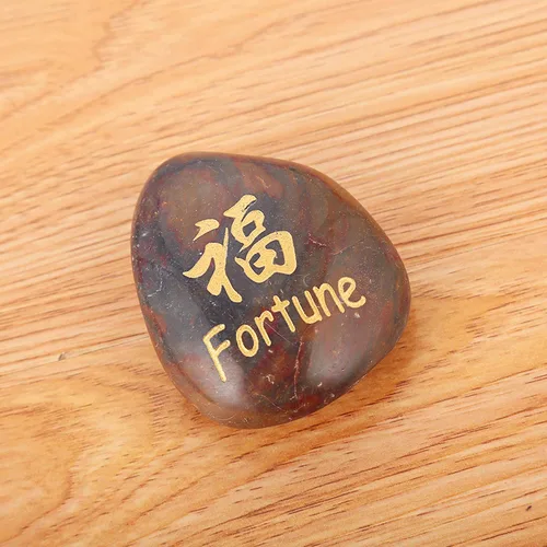 Vista 5 de ROCKIMPACT 16 piedras grabadas con símbolos kanji japoneses, chinos, personajes Han Hanja, piedra zen, piedra zen, piedra pulida natural