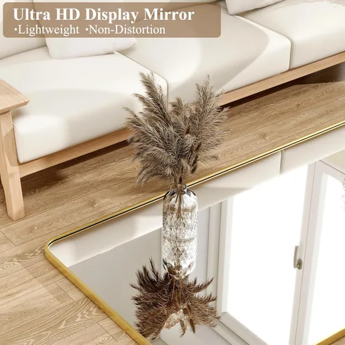 Vista 3 de HARRITPURE - Espejo grande de 71 x 32 pulgadas, espejo de longitud completa con soporte, espejo de cuerpo completo para piso, con marco rectangular
