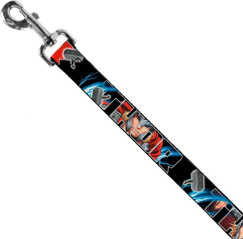 Vista 2 de Buckle-Down Correa para mascotas - THOR Poses/Martillo - 6 pies de largo - 1" de ancho