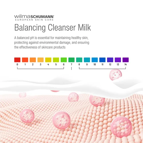Vista 5 de WILMA SCHUMANN Leche limpiadora facial equilibrante, lavado facial diario, limpiador facial para piel normal, 7 onzas