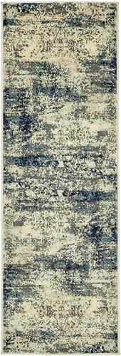 Vista 3 de Unique Loom Mystic Collection - Alfombra Sena (2 pies x 6 pies, color azul marino/beige)