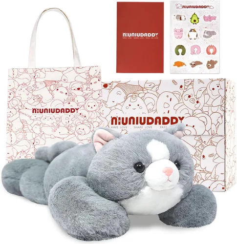 Vista 22 de Niuniu Daddy Animales de peluche con peso de ajolote azul de 24 pulgadas 5 libras para niños, adultos, niñas, niños, juguete de peluche gigante