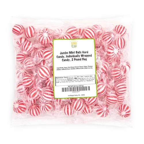 Vista 7 de Bolitas de menta jumbo de 2 libras Caramelo duro con sabor clásico a menta Caramelo antiguo para bufés de vacaciones y cuencos de oficina
