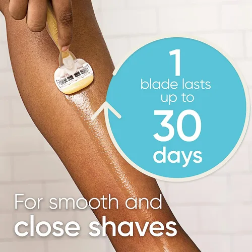 Vista 5 de Gillette Venus Comfortglide con mango de maquinilla de afeitar Olay Coconut para mujer + repuestos de cuchilla, plateado, 2