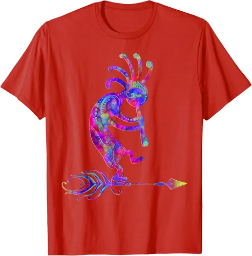 Vista 86 de Native American Kokopelli With Feather 2 - Camiseta Fan Fun, Negro, S