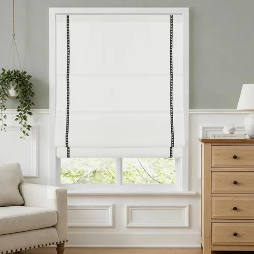 Vista 13 de Persianas romanas sin cuerda para ventanas, persianas opacas para el hogar, persianas romanas de tela personalizadas para oscurecer la habitación