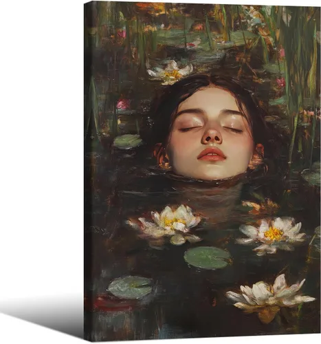 Vista 13 de Haitunone Arte de pared de mujer india paquistaní tradicional, póster de pintura floral feminista estilo mogol, impresiones en lienzo para sala