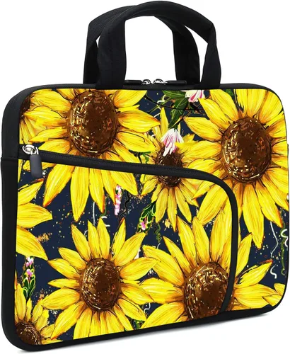 Vista 8 de Funda para portátil de 11.6" 12.2 pulgadas para Chromebook, Ultrabook, portátil, tableta de neopreno con asa para hombres y mujeres, dos bolsillos
