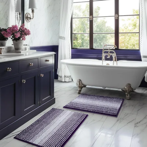 Vista 129 de BSICPRO Tapetes de baño de felpilla, 20 x 32 pulgadas, antideslizantes, absorbentes, suaves, peludos, para baño, lavables a máquina (salvia)