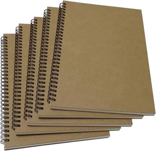 Vista 5 de YUREE Cuaderno de espiral rayado, diario en espiral B5 de tapa suave, 5 cuadernos por paquete, 60 hojas (120 páginas), 10.2" x 7.2", azul