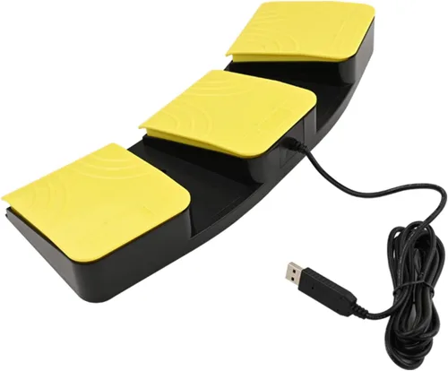 Vista 5 de Pedal de pie USB para juegos de PC, interruptor de pie de control óptico, teclado de mouse de mapa de computadora, tecla de combinación de teclas