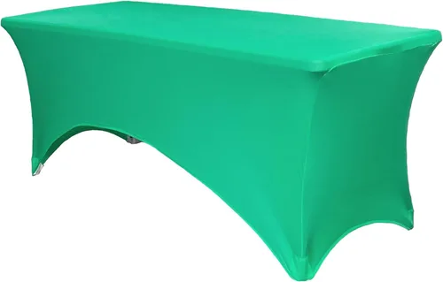 Vista 12 de YOUR CHAIR COVERS - Fundas rectangulares de elastano para mesas de 4 pies, manteles ajustados para eventos de boda, decoraciones de patio, tela Negro