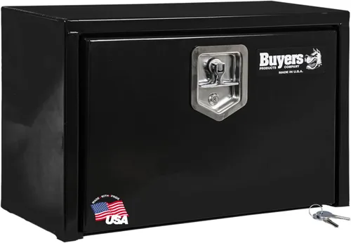 Vista 27 de Buyers Products 1703349 - Caja de acero negro para debajo de la carrocería con pestillo de mango en T, 14 x 12 x 18 pulgadas, caja de herramientas