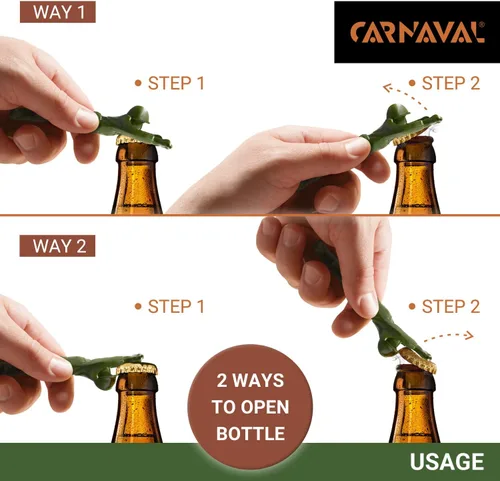 Vista 6 de Carnaval Abrebotellas Green Army Man - Divertido barman compatible, diseño de mini soldado de metal