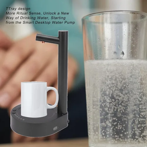 Vista 2 de Cryfokt Dispensador de agua, dispensador de jarra de agua eléctrica de carga de 1800 mAh, dispensador de botella de agua eléctrica de 6 engranajes
