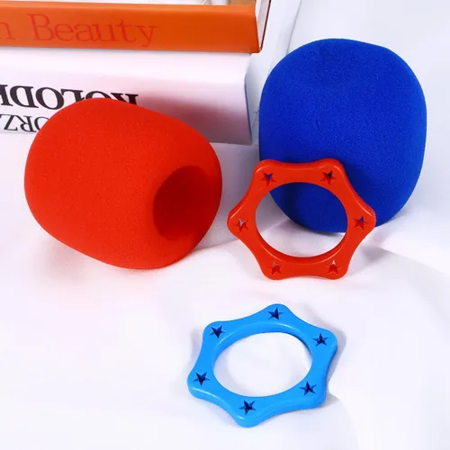 Vista 7 de ROSENICE Anillos de protección de micrófono hexagonales antibalanceo y 3 piezas de repuesto para auriculares almohadillas de cojín de micrófono