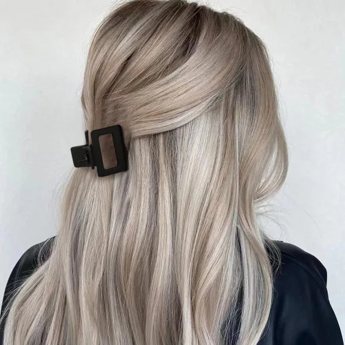 Vista 4 de ATODEN Pinzas cuadradas mate para el cabello para mujeres y niñas, 5 abrazaderas rectangulares de agarre antideslizantes medianas para cabello corto