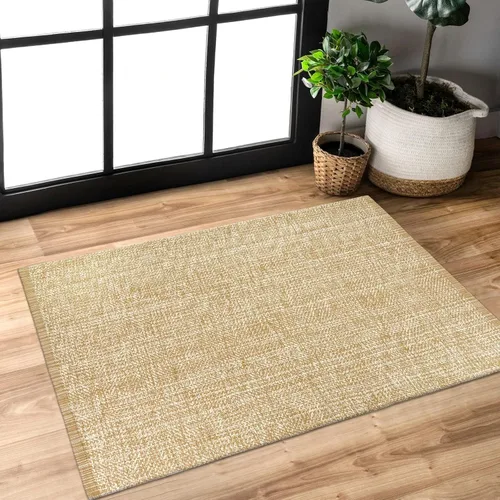 Vista 90 de LEEVAN Alfombra lavable para baño, alfombra tejida negra de 2 x 3 pies para entrada, alfombra de puerta delantera de algodón, alfombras pequeñas