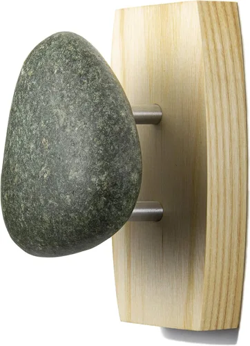 Vista 8 de Sea Stones Coast Hook - Gancho para abrigos, seleccionado a mano, gancho de pared de piedra natural con elegante placa trasera de madera, cuelga tus