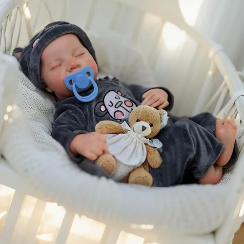 Vista 4 de Muñecas Reborn Baby de 18 pulgadas realista con cuerpo de vinilo completo, muñecas de bebé realistas de la vida real para niños a partir de 3 años