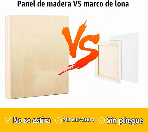 Vista 4 de Falling in Art Paquete de 2 paneles de lienzo de madera de abedul sin