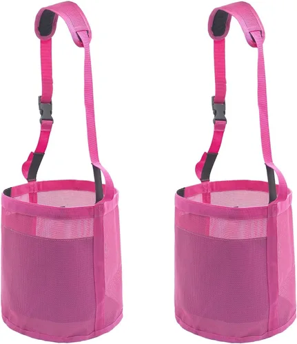 Vista 7 de Bolsa de alimentación para caballos para grano, alimentador de caballos de malla resistente con correa ajustable, almohadilla cómoda para el cuello