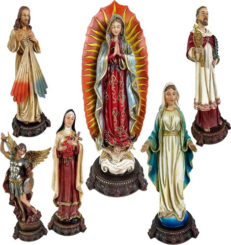 Vista 7 de Urbalabs Estatua de San José Santos Católicos Estatuas Religiosas Figuras religiosas 13 pulgadas Estatua del Sagrado Corazón de Jesús Crucificado
