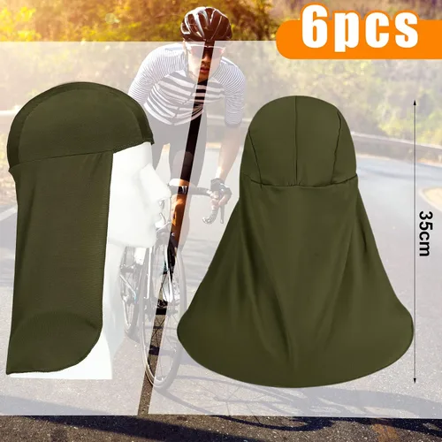Vista 3 de Sintege 6 piezas de sombrero duro para protección solar con calavera, protector de cuello de secado rápido para mujeres y hombres
